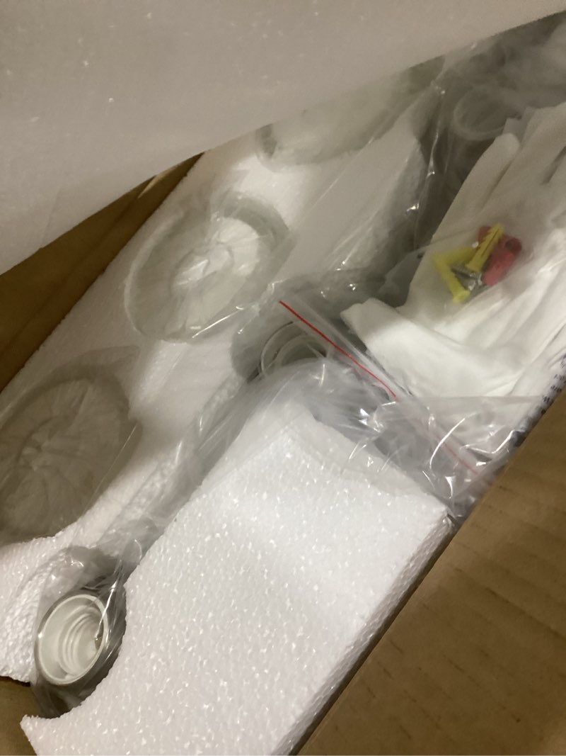 Condition photo showing Good Condition for 4 Light Bathroom Light Fixtures Brushed Nickel Vanity Light Over Mirror Modern Farmhouse Wall Lighting Sconces Wall Lamp for Bathroom, Bedroom, Living Room E26 Socket with Glass Shade Brushed Nickle 4 Light