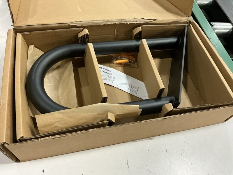Condition photo showing Good Condition for rothley hand rails for outdoor steps: u-shape black handrails for 1-3 steps wall mount stair hand railing 1.3" pipe grab bars stainless steel safety handle for garage porch garden wall handrail-1