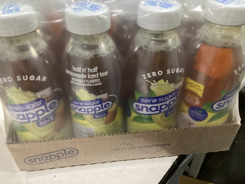 Condition photo showing Good Condition for Snapple Zero Sugar Half 'n Half Tea, 16 fl oz recycled plastic bottle, Pack of 12 Zero Sugar Lemonade Iced Tea 16 Fl Oz (Pack of 12)
