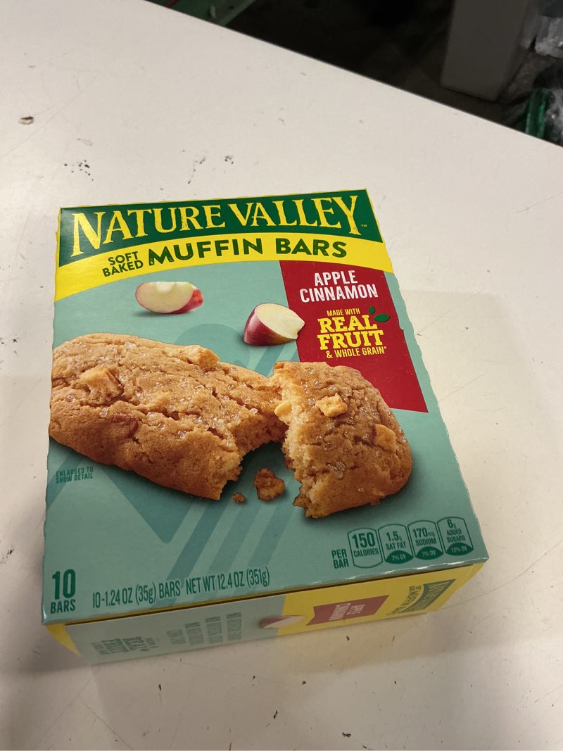 Condition photo showing Good Condition for bbd 28/ o6/26 0nature valley soft baked muffin bars, apple cinnamon, snack bars, 10 bars, 12.4 oz (pack of 3) apple cinnamon 10 count (pack of 3)