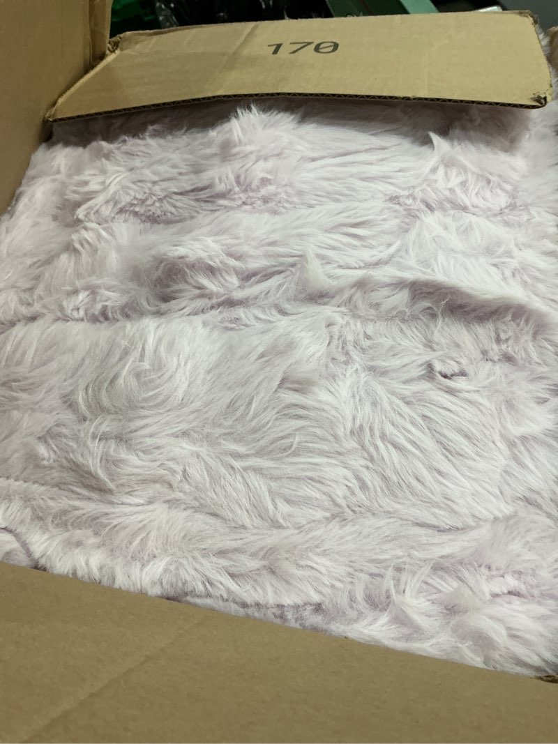 Condition photo showing New/Like New for liferevo luxury faux rabbit fur queen size bed blanket light purple, soft cozy and plush thick waffle big bubble throw blanket for adults kids, cute fuzzy furry home decoration 90x90, lavender queen (90" x 90") lavender