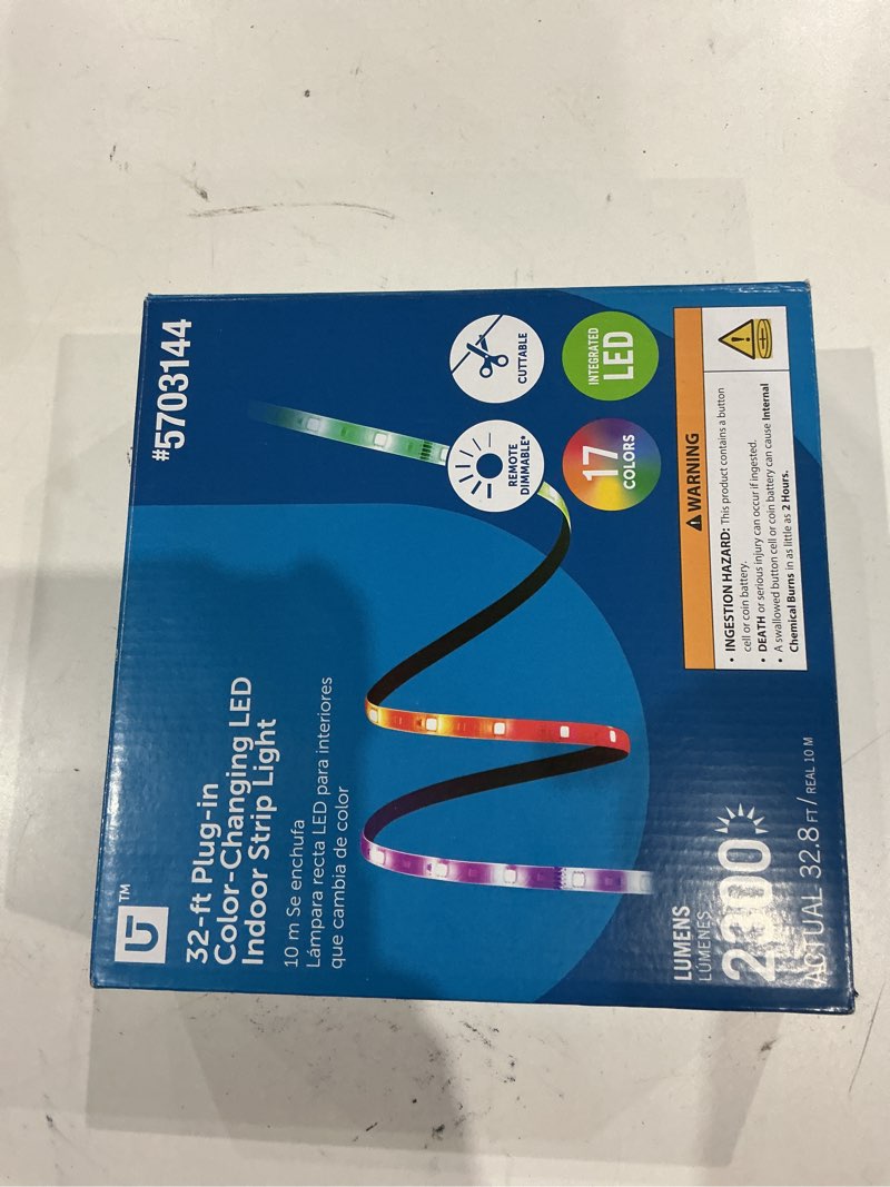 Condition photo showing New/Like New for utilitech indoor 32.8-ft led multicolor strip light