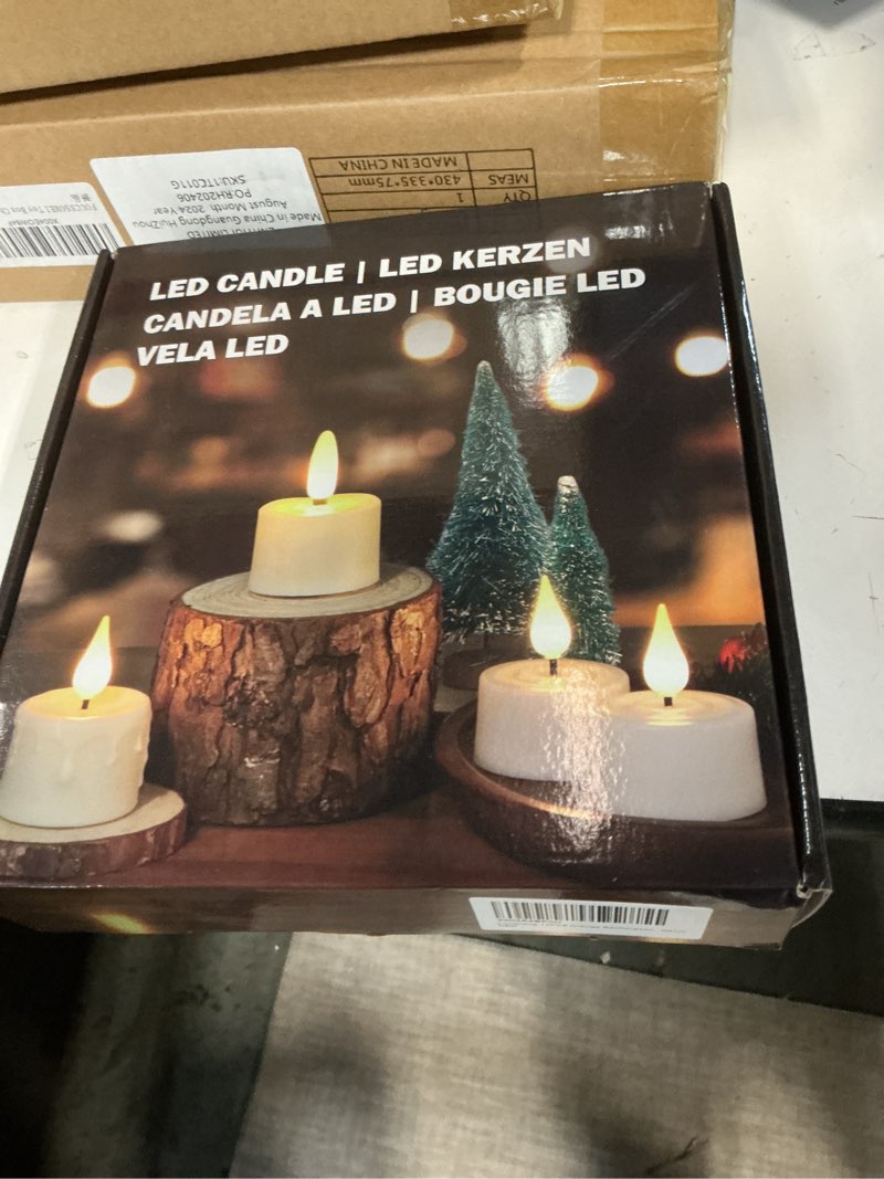 Condition photo showing New/Like New for yunsheng 12PCS Orange Rechargeable LED Tea Lights Candles with Remote Timer, 3D Wick Flickering Flameless Pumpkins Lights, Warm White Electric Fake Candles with 2USB Charging Cable, Home Decor