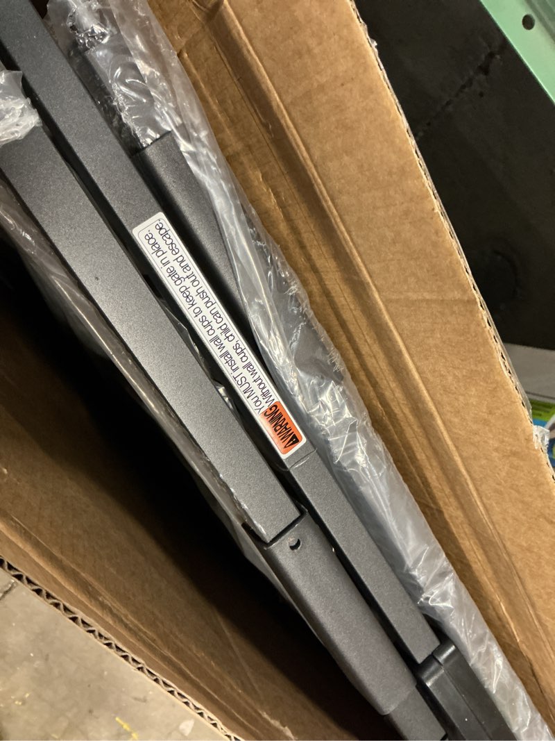 Condition photo showing As Is for waowao triple lock 49.21-66.54" baby gate extra wide pressure mounted walk through swing auto close safety black metal dog pet puppy for stairs,doorways,kitchen black 49.21-66.54"/125-169cm