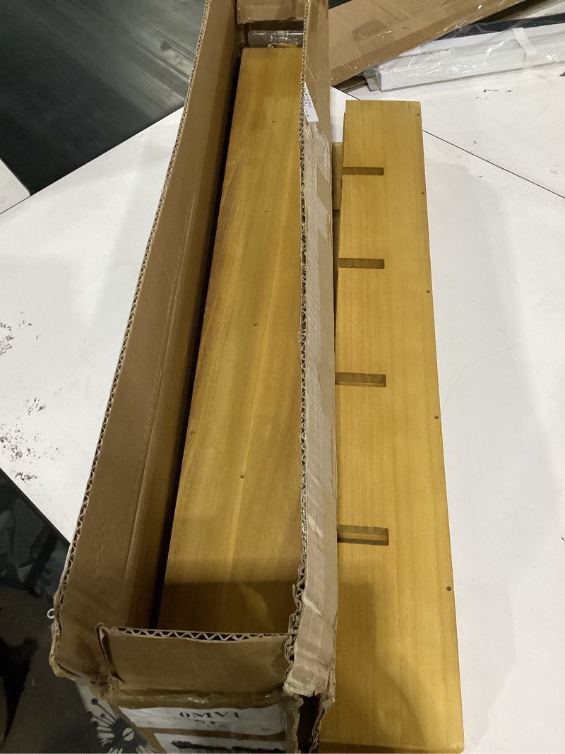 Condition photo showing As Is for incomplete**** kigley oversize coffee mug display rack wooden shelves rustic shot glass display case travel mug shelf wall mounted rack holder shadow box (5 x 6,light nut-brown) 5 x 6 light nut-brown