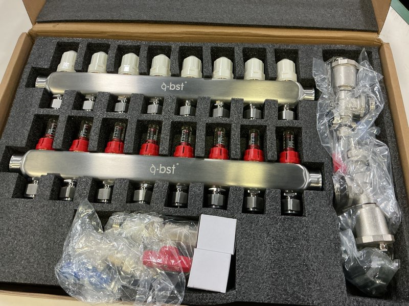 Condition photo showing Good Condition for ABST PEX Manifold,8 Loop Stainless Steel Floor Radiant Heat Manifold Kit with 1/2" Adapters Included for Hydronic Radiant Floor Heating 8-Loop