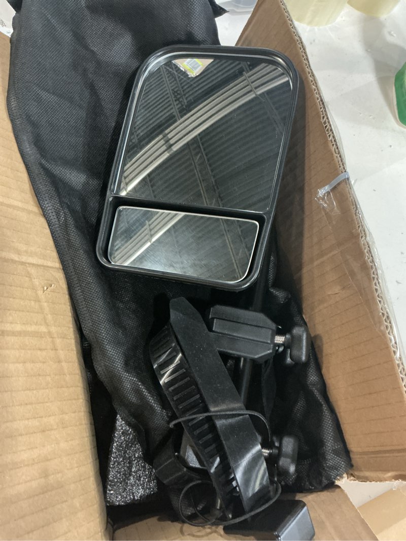 Condition photo showing New/Like New for universal towing mirrors extenders for towing, clip-on towing mirror adjustable convex rearview mirrors for vehicle car truck trailer rv suv, side mirror extensions for towing, 2 pack