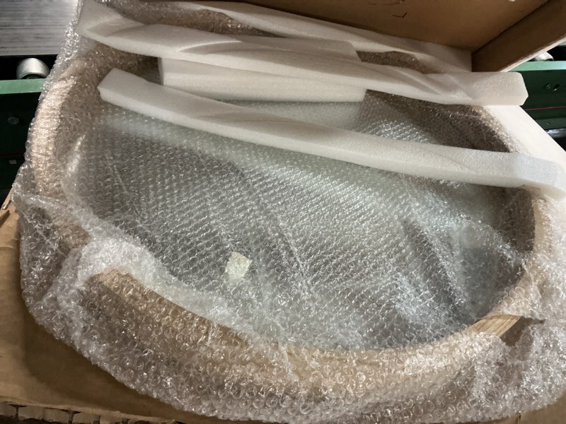 Condition photo showing Good Condition for CONGUILIAO 24Inches Round Mirror Wood Wall Mirrors Decorative Circle Mirror, Nature Big Bathroom Large Vanity Mirrors for Living Room Bedroom Entryway Farmhouse 24"L x 24"W Natural