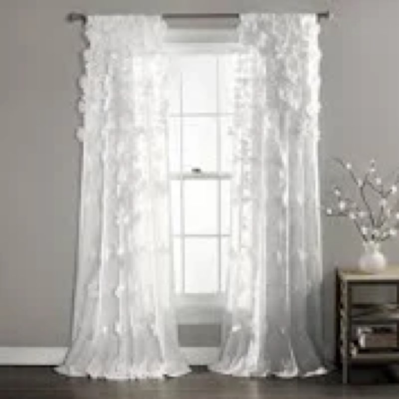 Rilley polyester semi sheer curtain single panel 
