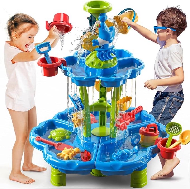 jukudahu water table for kids ages 4-8 3-5, sand and water table for toddler with beach toys, outdoo