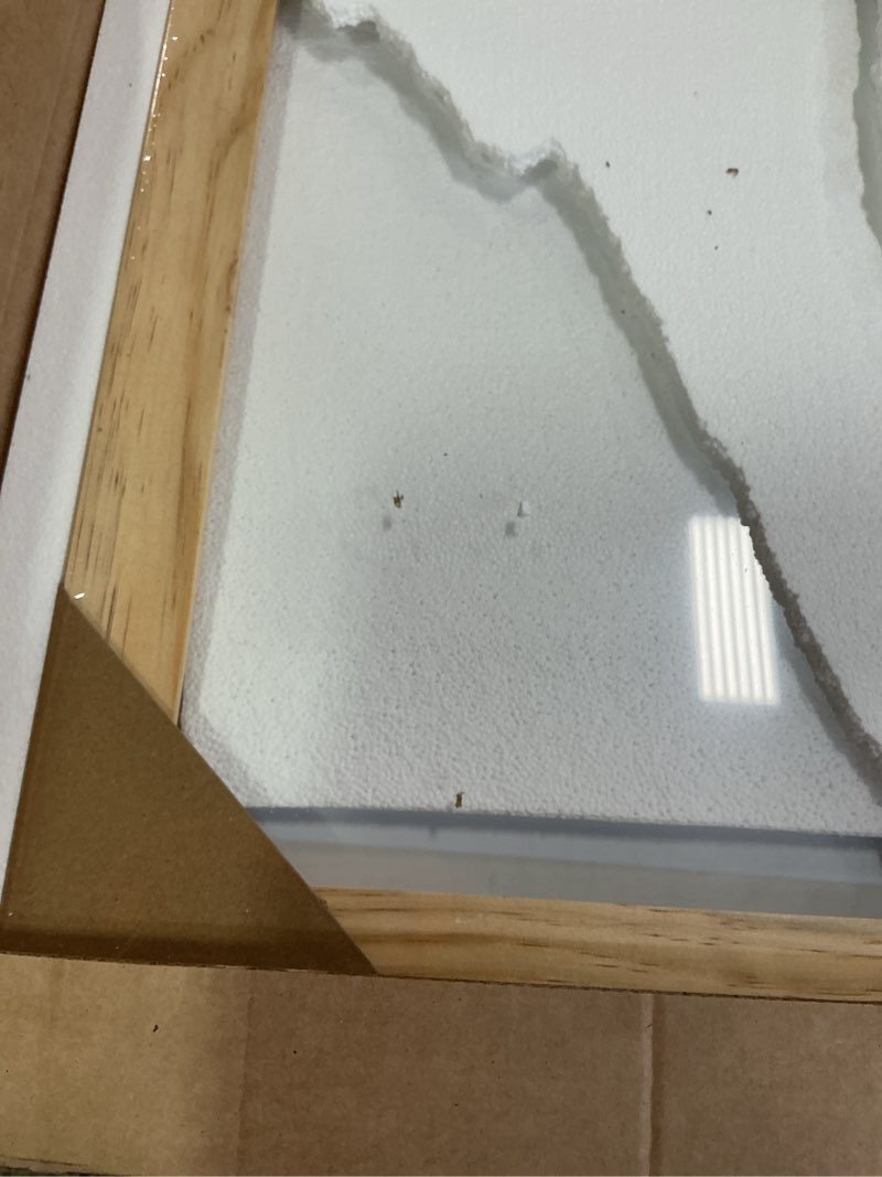 Condition photo showing Good Condition for Frame Amo 20x24 Solid Wood Poster Frame Natural, White Mat for 16x20 Image, Tempered Glass Front, 1.