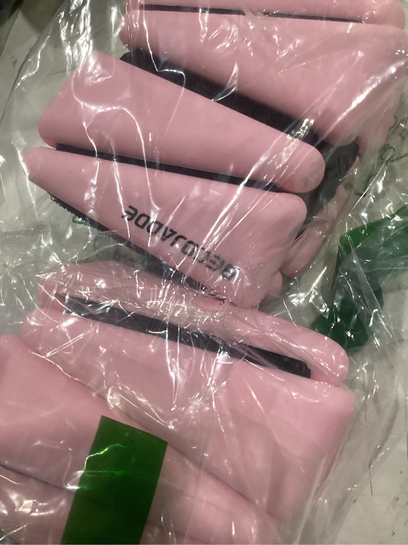Condition photo showing Good Condition for ankle weights set of 2 (1 lb/2 lb/3 lb each) adjustable wrist weights for women men wearable arm leg weight for pilates, running, walking, workout, yoga pink 4 lb pair (2 lb each)