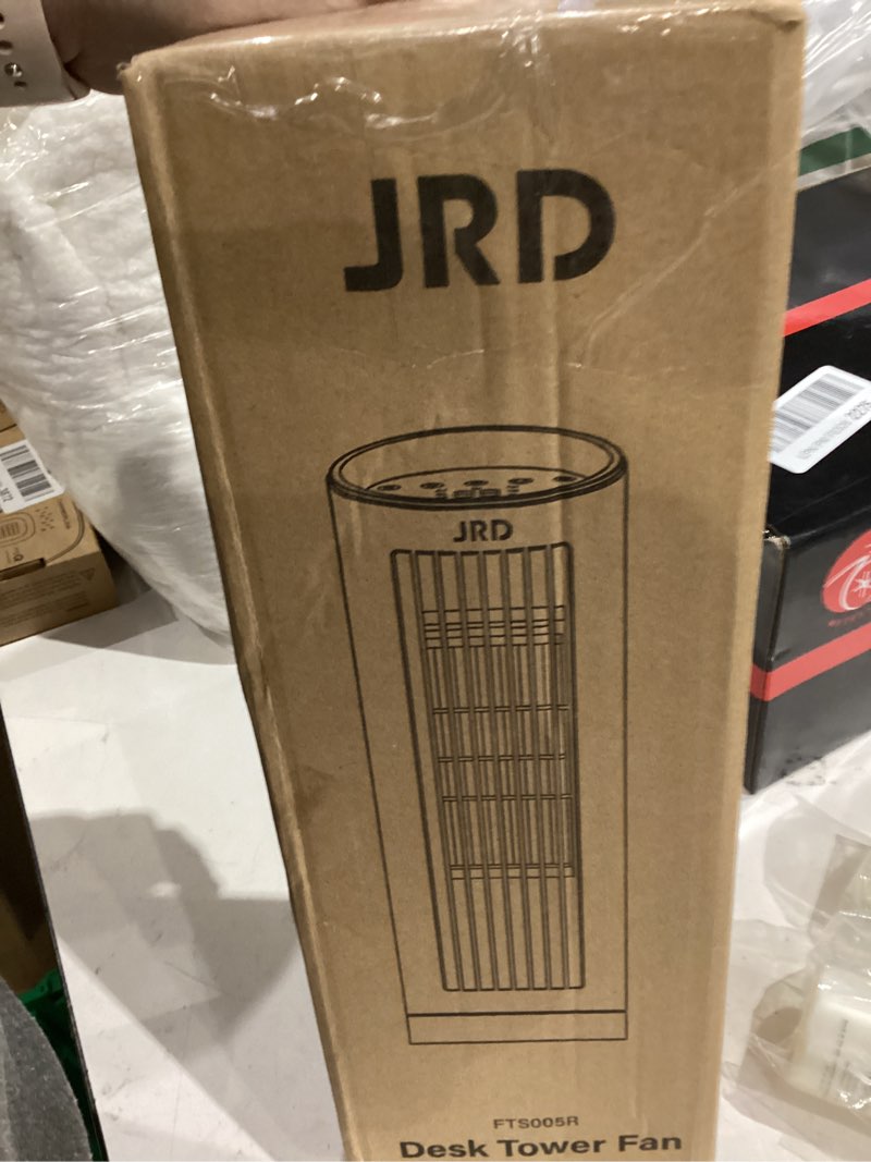 Condition photo showing Good Condition for JRD 13" Tower Fan for Bedroom with Remote, 23ft/s Bladeless Desk Fan with 3 Speeds, 80 Degree Oscill