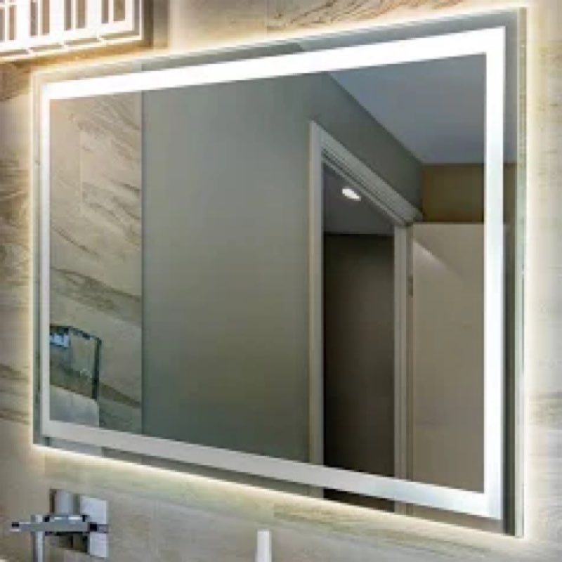 LOAAO 60"X36" LED Bathroom Mirror Black Framed, Anti-Fog, Dimmable, Lighted Bathroom Vanity Mirror f