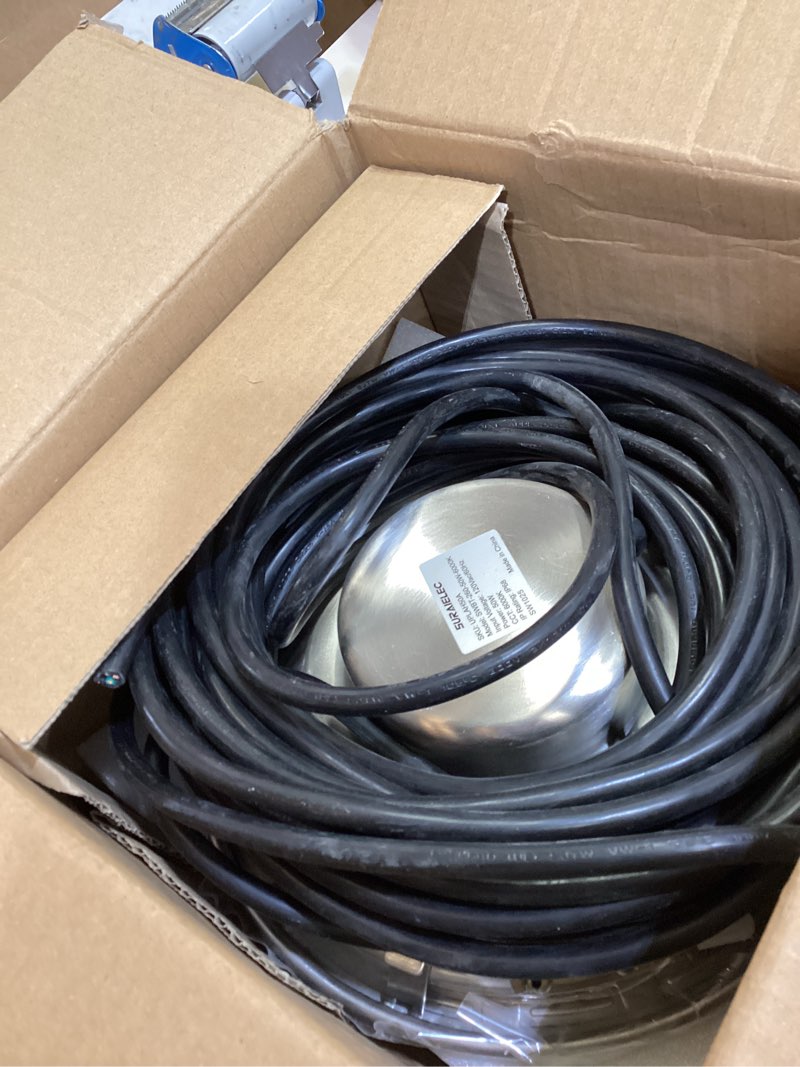 Condition photo showing As Is for suraielec 10 inch 120v led pool lights for inground pool, 5000 lumen cool white inground pool light, 50w led (500w equivalent), fits 10" wet niches, 50ft cord, ultra bright upgrade