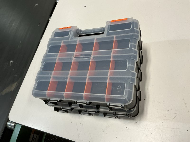 Condition photo showing Good Condition for mayouko double side tools organizer, customizable removable plastic dividers, hardware box storage, excellent for screws,nuts,small parts, 34-compartment,2 pcs set,12.6"l x 10.6"w x 3.2"h 2 pcs orange
