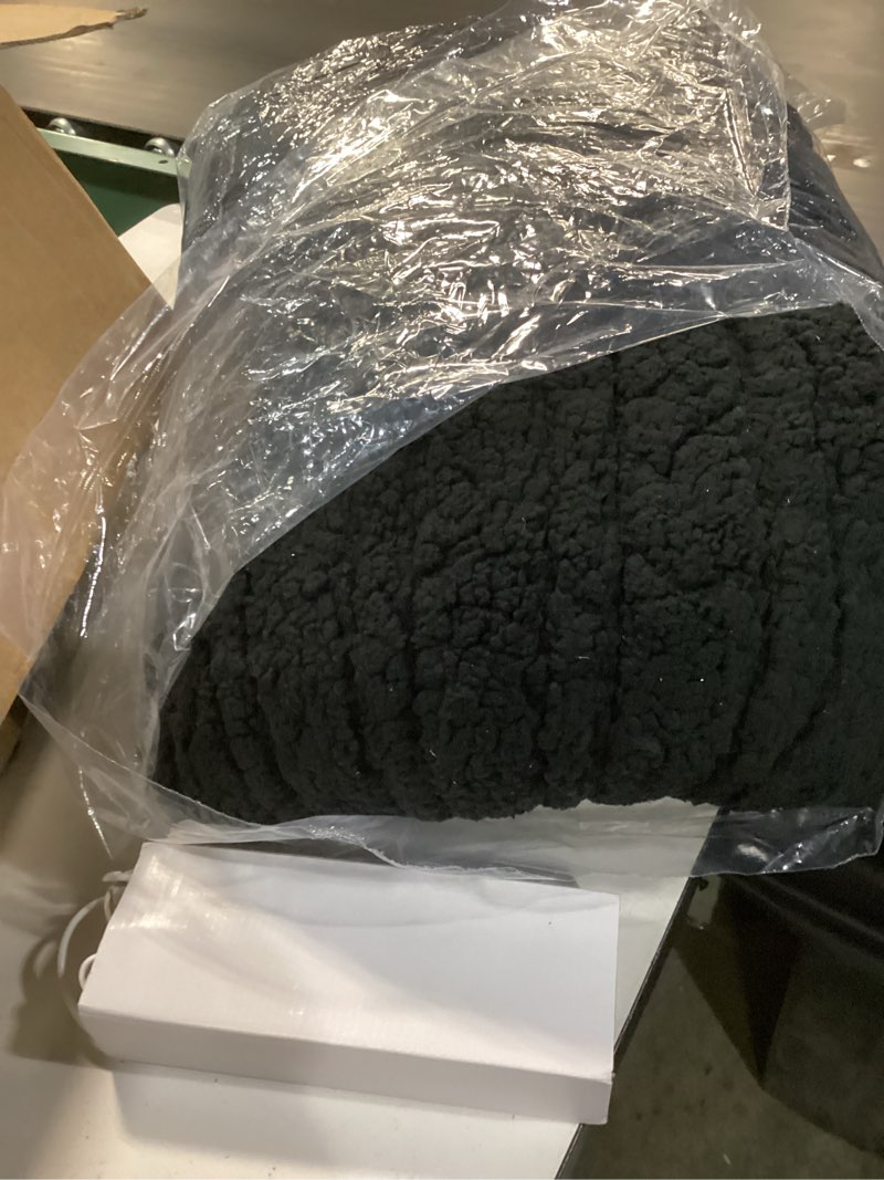 Condition photo showing As Is for Electric Heated Blanket Full Size 72"×84" with 6 Heating Levels & 1-10Hs Auto Off, Heating Blanket Double Sided Plush Sherpa, Fast Heating, Machine Washable for Christmas Gift - Black 01-black Full (72" x 84")