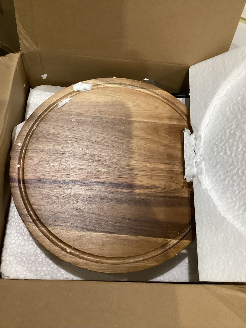 Condition photo showing New/Like New for Bellsal Cake Stand with Dome Lid, 12in Acacia Wood Cake Plate with Cover, Wooden Cake Display Stand with Acrylic Dome, Cake Decorating for Baking Gifts, Birthday Kitchen Party, Weddings Acrylic Dome -Rotatable
