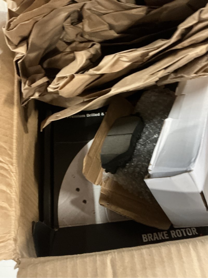 Condition photo showing As Is for motorevo front geomet brake rotors kit for rav4 [2019-2024, 305mm12.01in] automotive replacement vented coated drilled slotted brake discs and ceramic brake pads 2019 2020 2021 2022 2023 2024 front rav4 2019-2024 all models, 305mm12.01in front