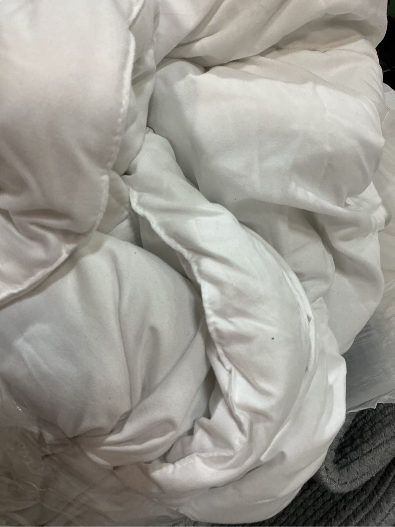 Condition photo showing As Is for utopia bedding comforter duvet insert, quilted comforter with corner tabs, box stitched down alternative comforters queen size (white)