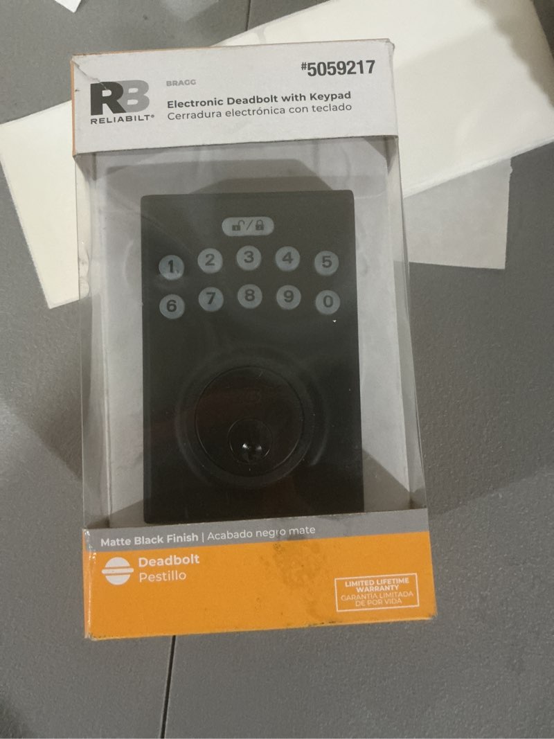 reliabilt bragg matte black keypad electronic deadbolt lock item #5059217 | model #90180-040