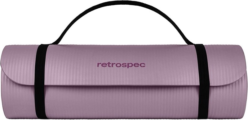 Retrospec Solana Yoga Mat 1\" and 1/2\" Thick with Nylon Strap for Men and Women