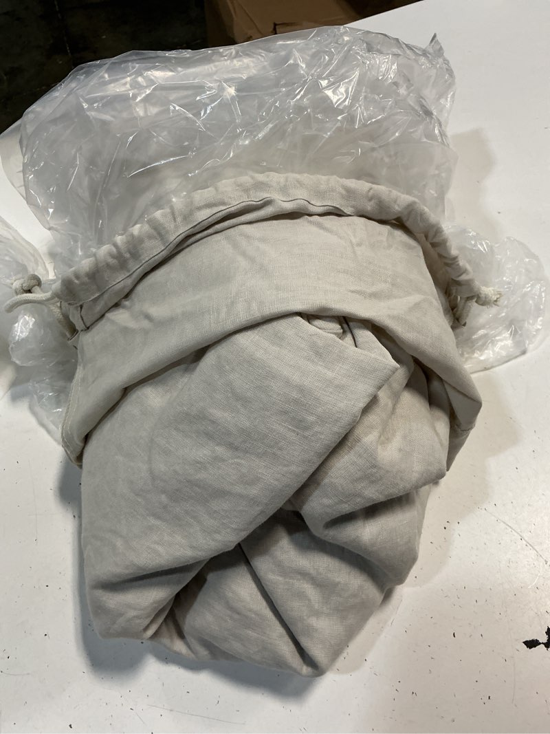 Condition photo showing As Is for quince european linen duvet cover, king/cal king, sand