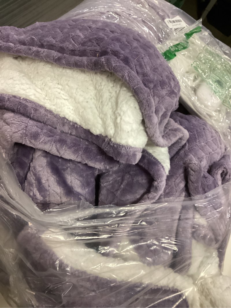 Condition photo showing As Is for Heated Blanket King Size 90"x100" Electric Blanket King with Dual Control 5 Heat Settings, 10H Auto Off, FCC/ETL Certified, Wheat Pattern Flannel, Grandma, Machine Washable, Lavender 04-lavender 90"x100"King