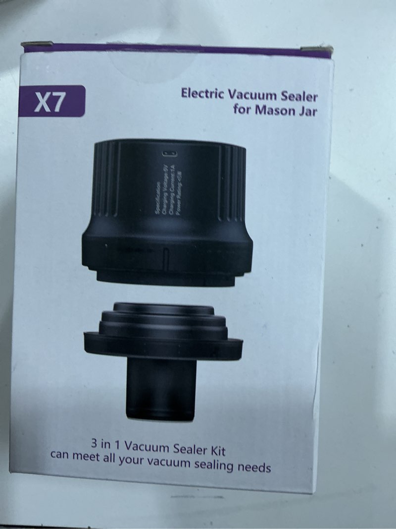Condition photo showing New/Like New for Electric Mason Jar Vacuum Sealer For Wide Mouth And Regular Mouth Jars, Portable Vacuum Sealer (Includes Lids, Opener)