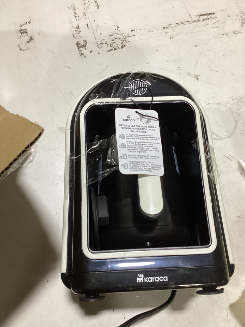 Condition photo showing As Is for karaca hat?r turkish coffee maker, 5 cups electric turkish coffee machine with ember mode, automatic temperature control, overflow protection, audible & visual alerts, cream