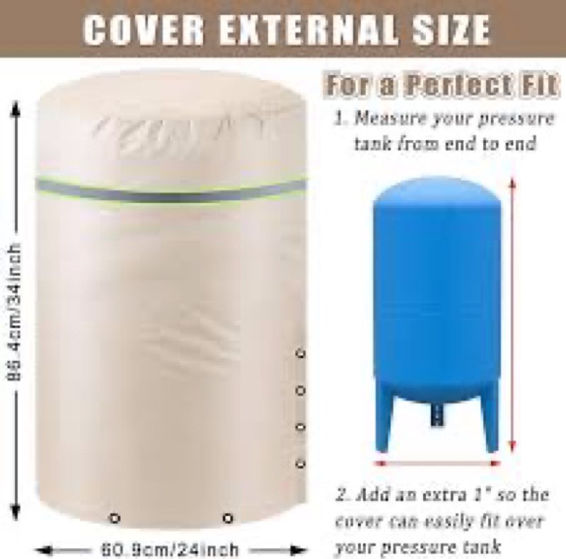 Outdoor Round Water Pressure Tank Cover with Cold Snap Foil Insulation and Insulation Cotton, 20" Di