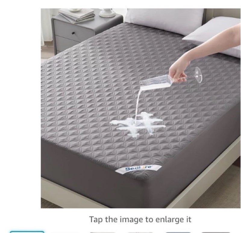 bedlore waterproof mattress protector, king size silent mattress pad with adjustable deep pocket (6-18 inches), soft and breathable mattress protector