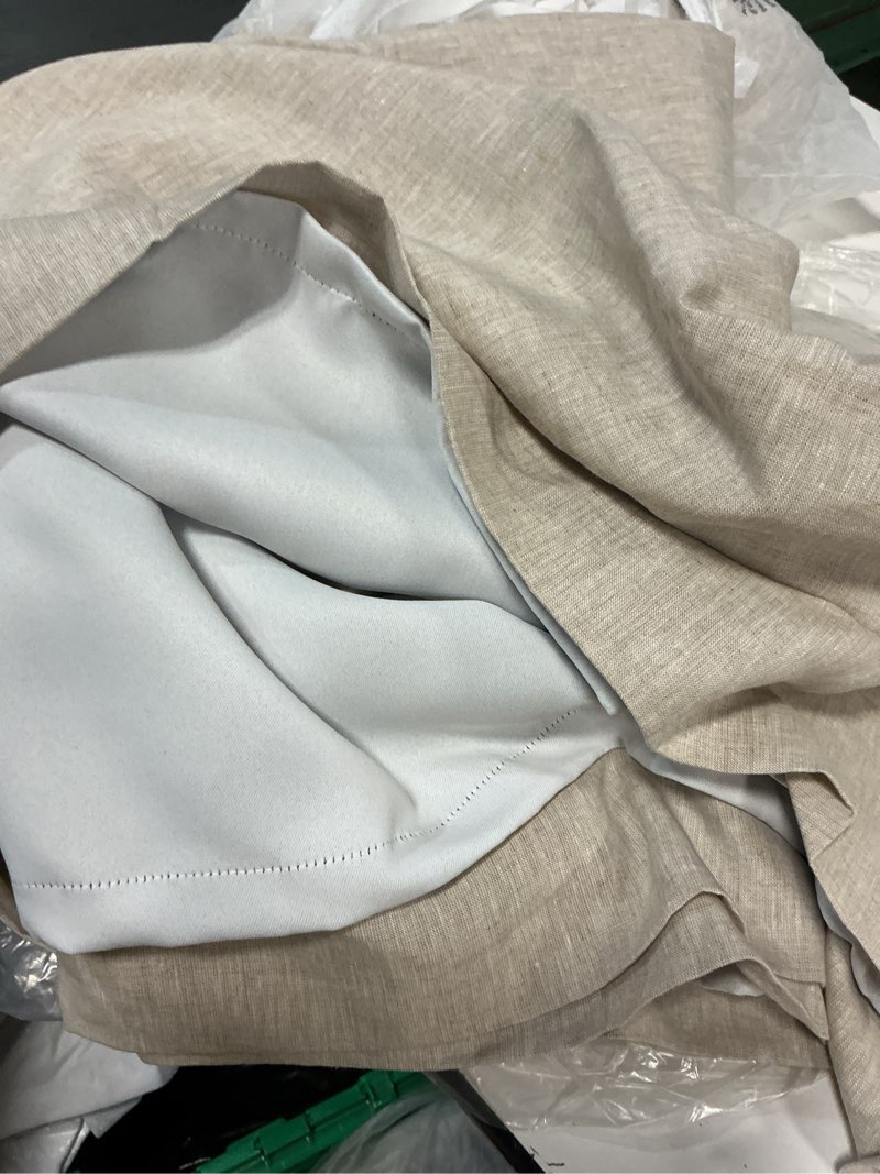 Condition photo showing Good Condition for european linen room darkening curtain - single panel, 48x96, flax