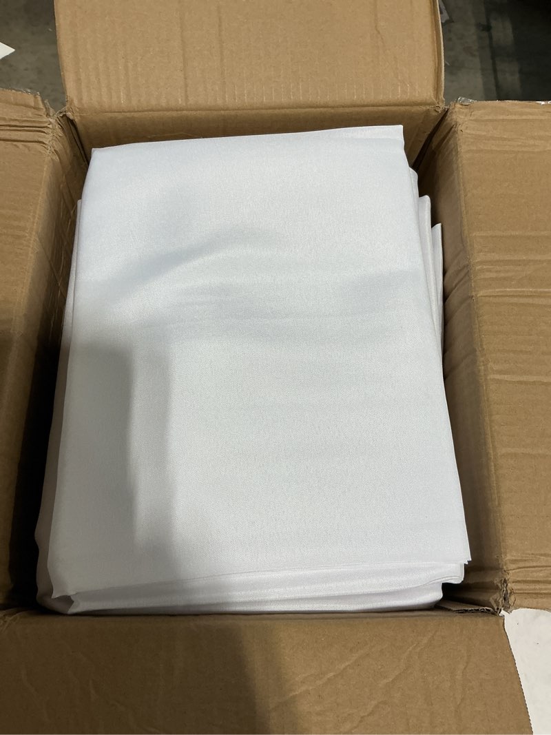 Condition photo showing Good Condition for 10-pack white tablecloths for rectangle tables, 60 x 102 inches, stain-resistant polyester fabric for 6 foot tables - washable table covers for weddings, banquets, birthday, parties, events