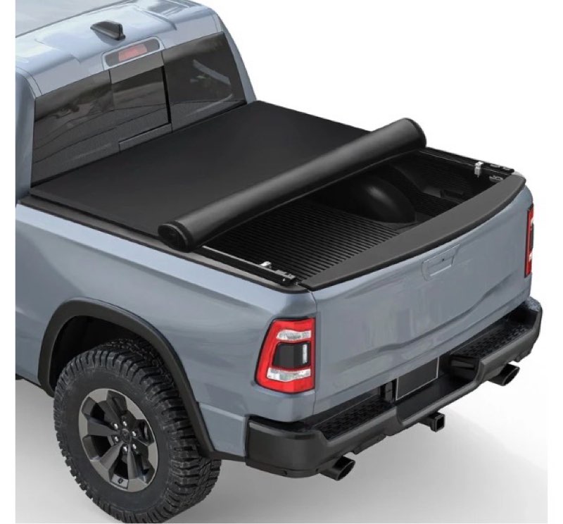 soft roll-up tonneau cover compatible with 2009-2026 dodge ram 1500 5.7ft bed (67.4") w/o rambox&spl