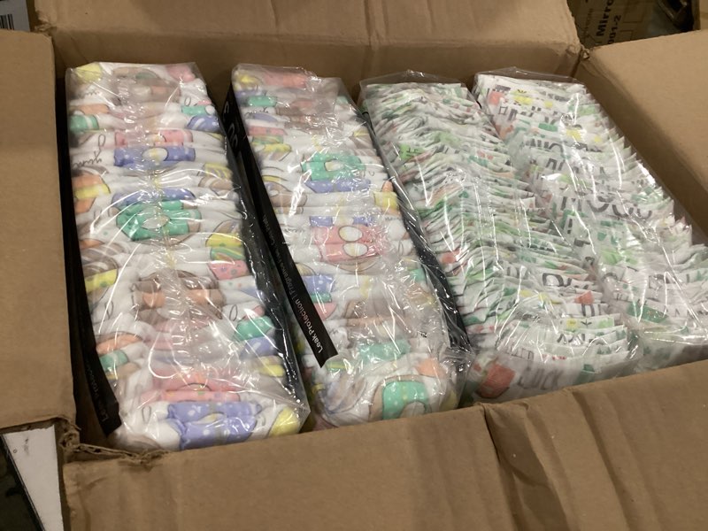 Condition photo showing New/Like New for the honest company comfort dry disposable daytime diapers for sensitive skin, hypoallergenic, barnyard babies + donut grow up, super club box size 3 (16–28 lbs), 120 count size 3 (120 count) barnyard babies + donut grow up