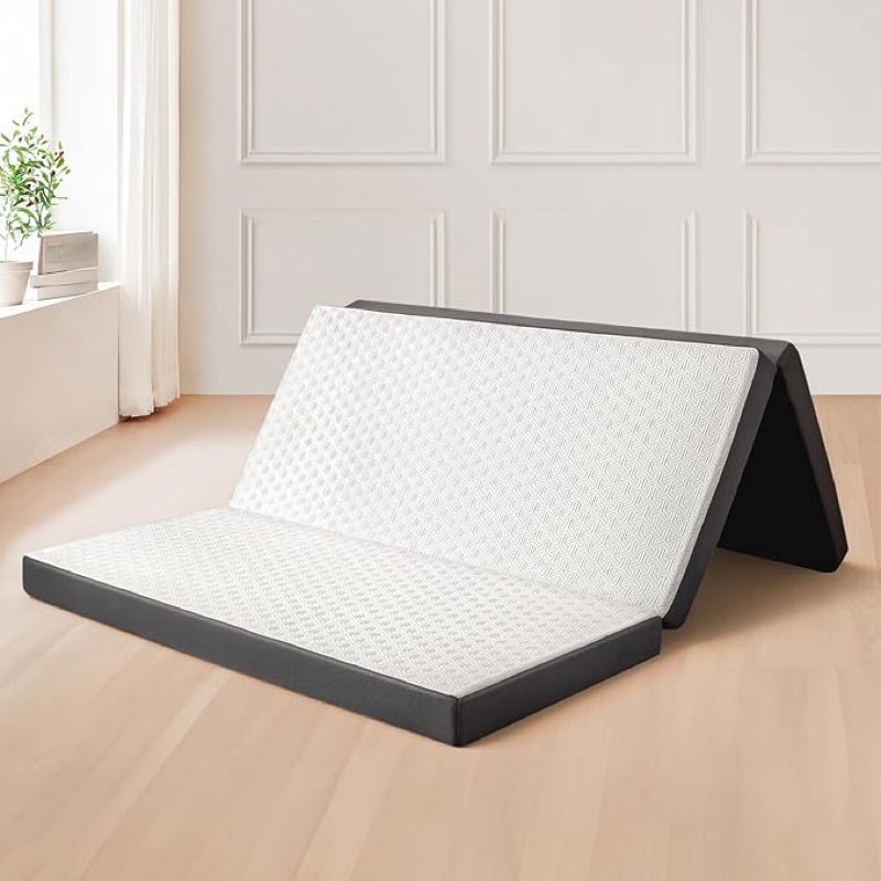  Similar Folding Mattress 3in TwinXL Memory Foam Tri-Folding Mattress with Washable Cover Foldable Floor Mat for Guest Bed, Camping, Yoga, RV Travel, White (Size: 38\" L x 80\" W x 3\" Th)