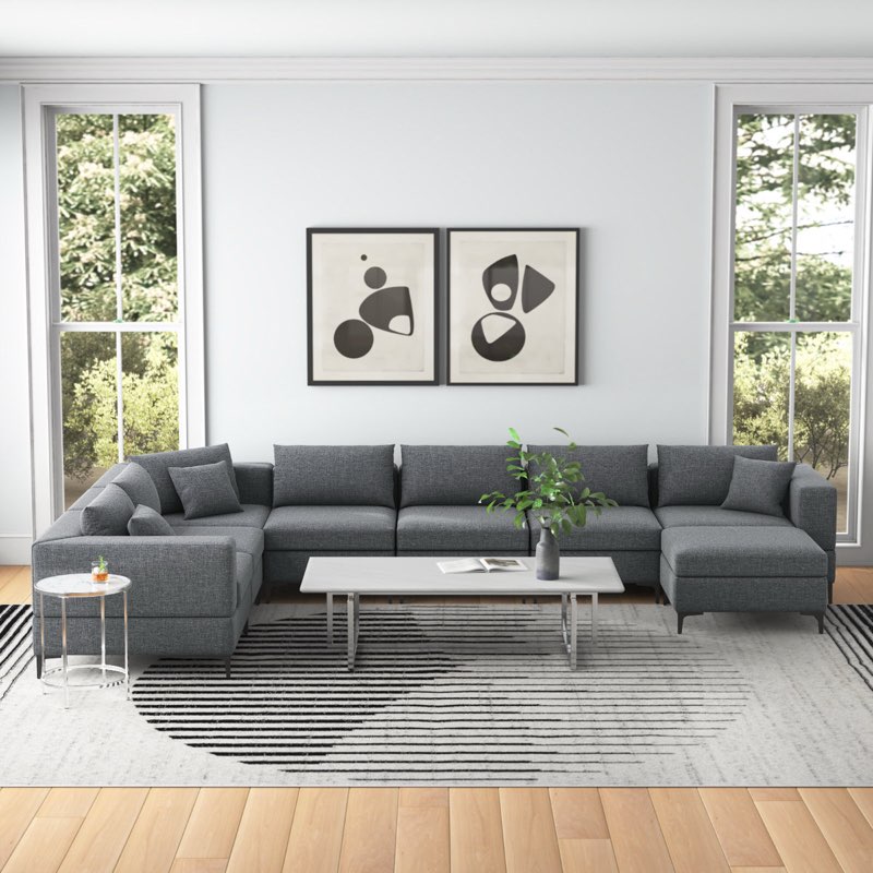 ( similar,incomplete ,only 1 box)8 - Piece Upholstered Sectional