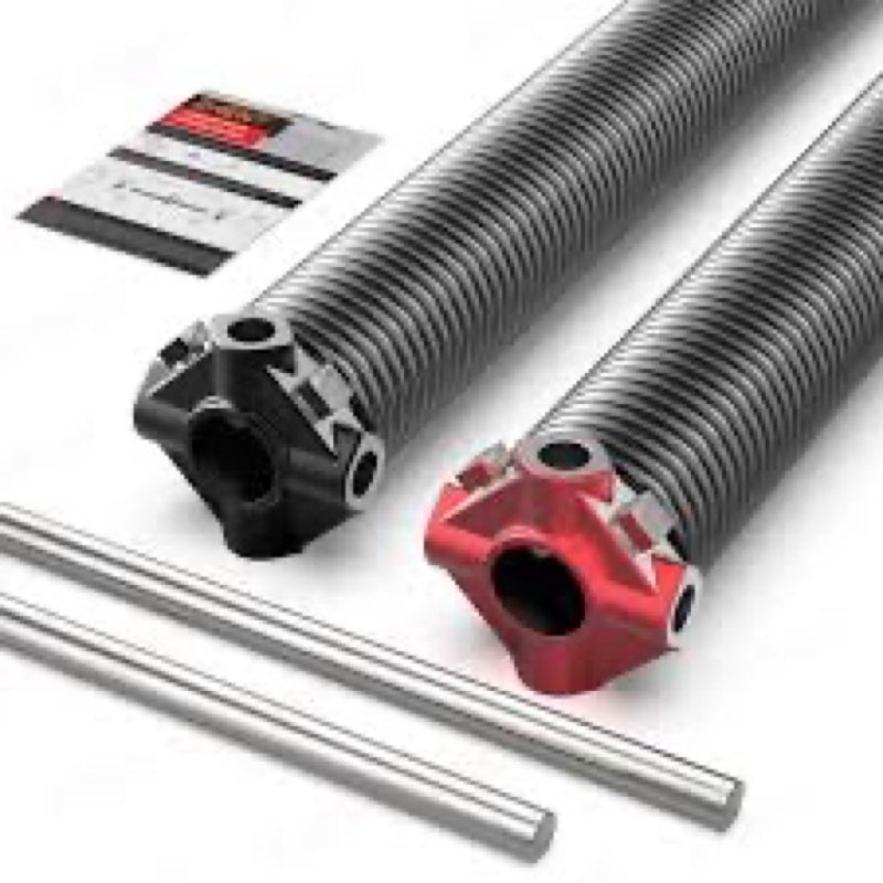 Garage Door Torsion Springs 2'' (Pair) with Non-Slip Winding Bars, Coated Torsion Springs with a Min