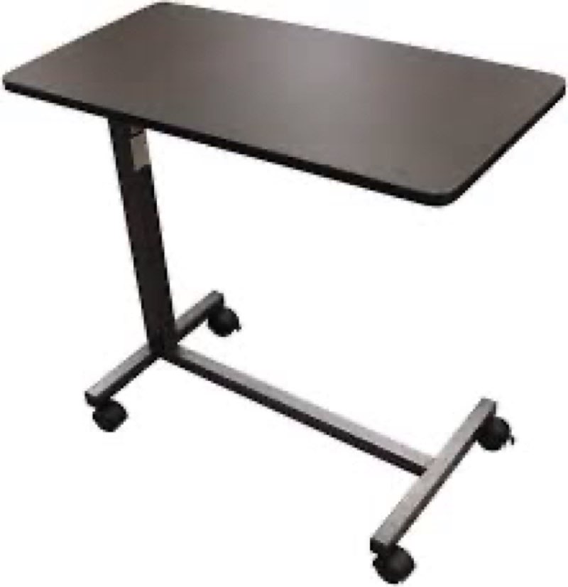 Drive Medical Overbed Table with Wheels - Secure Height Adjustment for Comfort - Non Tilt Surface - 