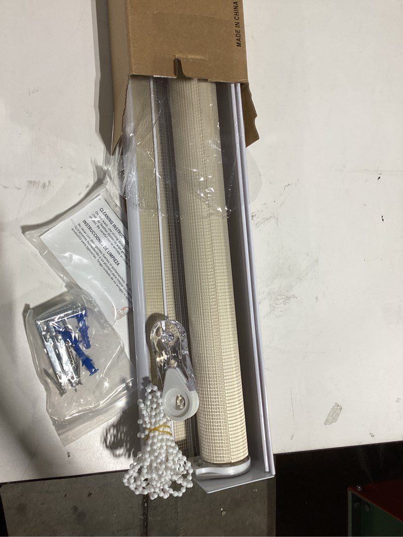Condition photo showing Good Condition for zebra blinds for windows, window shades,blind windows,dual layer roller blinds for office,living room,bedroom,kitchen,easy installation, (maximum height 72inch,cream, width 35 inch) 35"w x 72"h cream