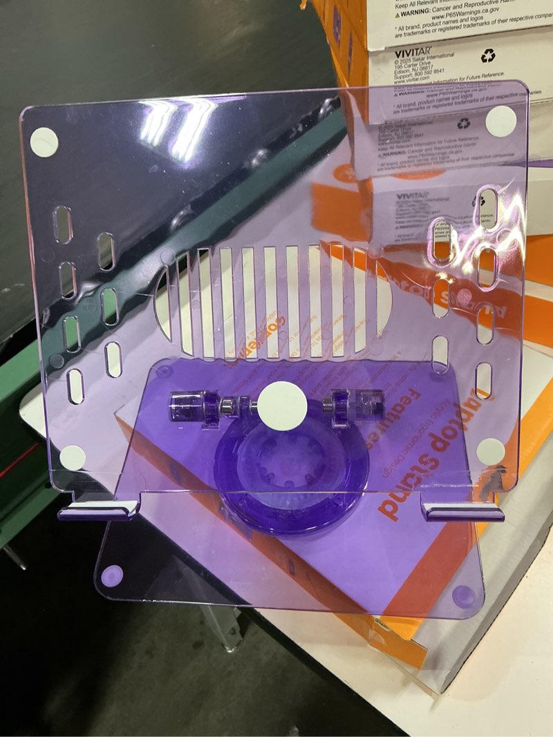 Condition photo showing As Is for (pack 2) vivitar acrylic laptop stand - light purple