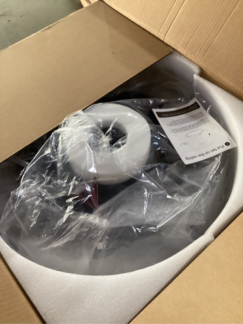 Condition photo showing New/Like New for Retractable Ceiling Fan with Lights Remote Control,42'' Low Profile Ceiling Fan with Retractable Blades,Dimmable Full Spectrum,Modern Fandelier for Living Room Dinning Room Bedroom,Black Black 42inch