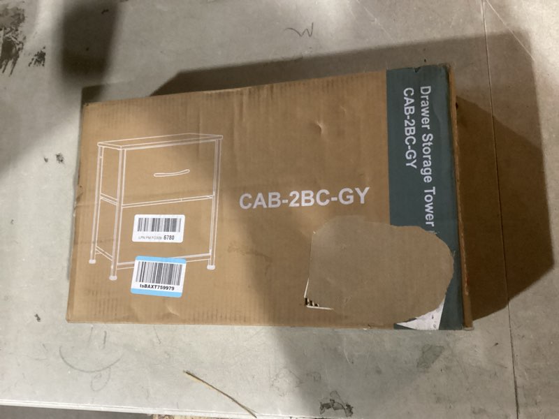 Condition photo showing Good Condition for Aheaplus Closet Drawers Set of 2, Wood Closet Organizers and Storage with 3 Drawers, Closet Drawers Organizer System, Nightstands Bedside End Table with 3 Drawers Storage for Bedroom, Grey Grey 2 Pack