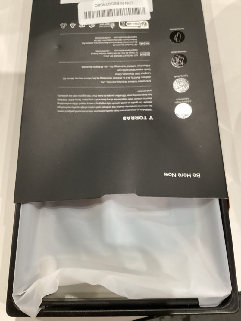 Condition photo showing As Is for TORRAS for iPad Mini 7 A17 Pro Case, iPad Mini 6 Case with Pencil Holder, Ultra Stable Stand, Multiple Adjustable Viewing Angles, Slim Protective Kickstand Cover, Translucent iPad Mini 6th Case, Black Black mini 7th?2024?/6th?2021?