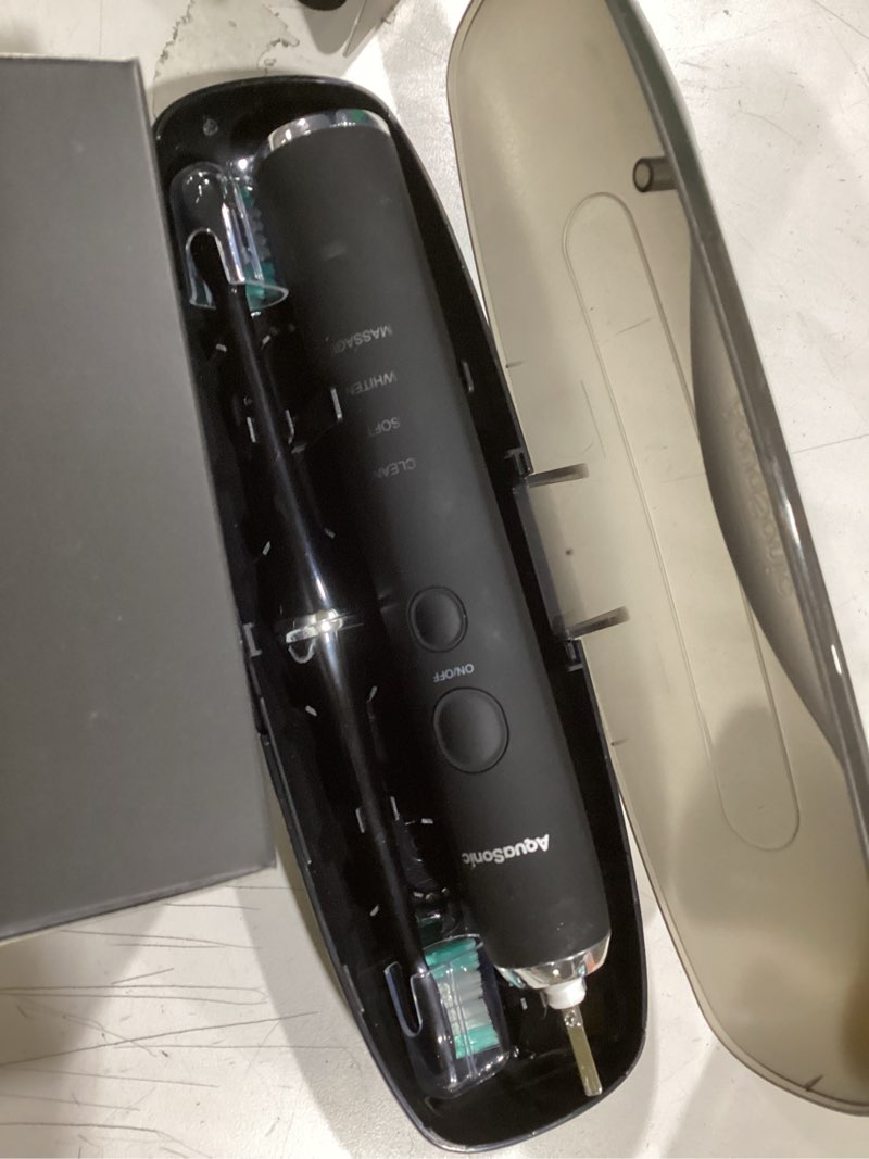 Condition photo showing New/Like New for Aquasonic Black Series Ultra Whitening Toothbrush – ADA Accepted Electric Toothbrush- 8 Brush Heads & Travel Case – 40,000 VPM Electric Motor & Wireless Charging - 4 Modes w Smart Timer 1 Count (Pack of 1)