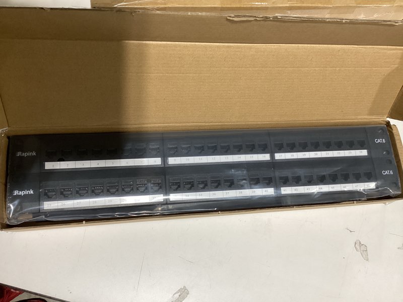 Condition photo showing Good Condition for riveco 2pcs 1u rack shelves, 19” cabinet mount 1 u tray vented cantilevers for computer case shelf mounting, 10 inches 25cm depth, black