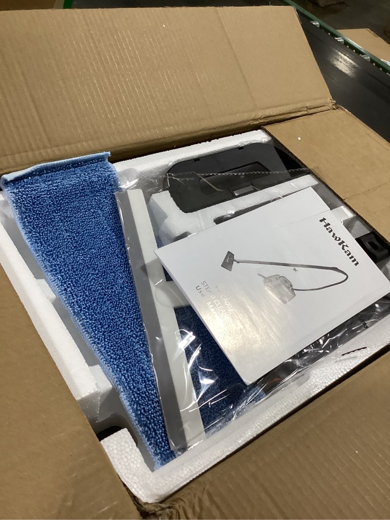 Condition photo showing Good Condition for carpet steam cleaner for home, 293°f 58 psi powerful multipurpose handheld steam mop, 21 attachments, 50oz capacity, heavy duty steamer for carpets, floors, cars, tiles, crack cleaning, turquoise 1.5l dark gary