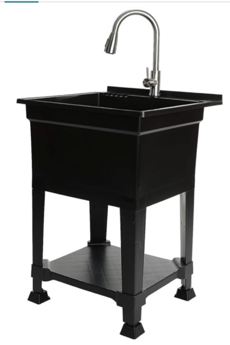 Zenna Home Utility Sink for Laundry Room and Garage, Freestanding Laundry Sink for Garage or Kitchen