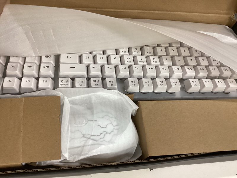 Condition photo showing Good Condition for gaming keyboard and mouse combo, k1 rgb led backlit keyboard with 104 key for pc/laptop(white) k1 white
